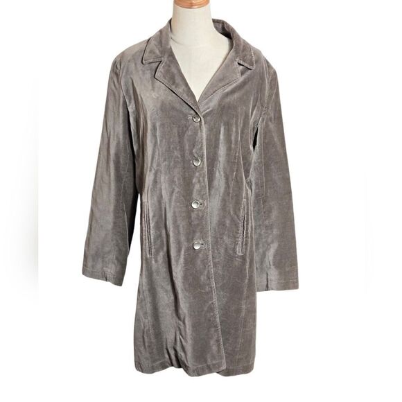 J.Jill Gray  Velour 3/4 Length Coat Plus Size - Picture 1 of 5